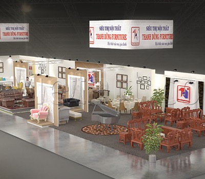 Thiết kế gian hàng 18x12m