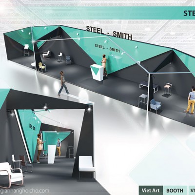 Hình ảnh thiết kế gian hàng 18x3m