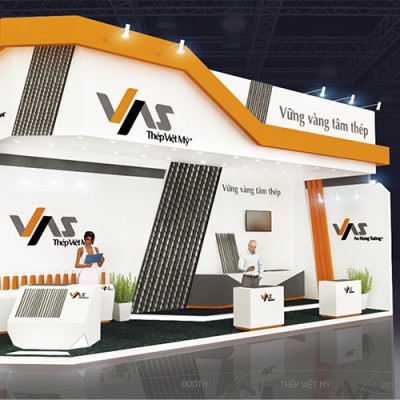 Hình ảnh thiết kế gian hàng thép Việt Mỹ 4